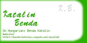 katalin benda business card